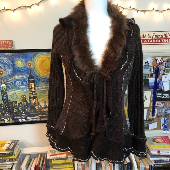 Sioni Sweaters - 🌿 Sioni Faux-Fur Cardigan